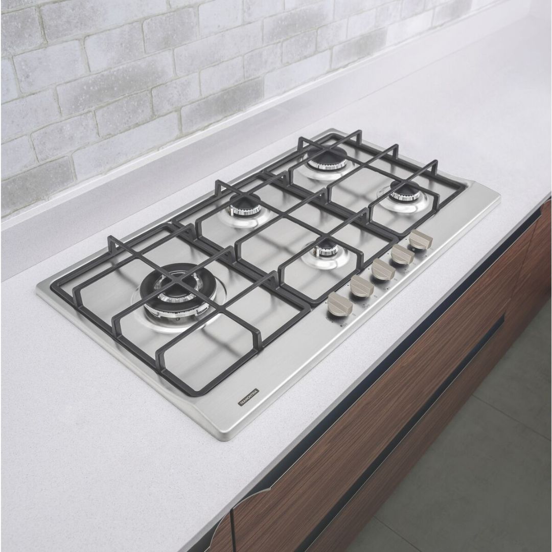 Cooktop Tramontina Penta Plus Aço Inox com Tempres em Ferro, 5GX TRI SS 90- 94752104