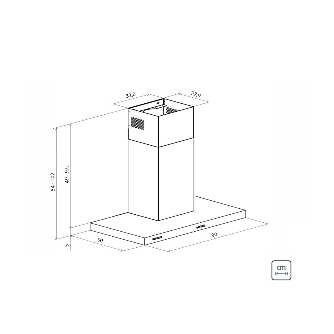 Coifa de Parede Tramontina New Dritta em Aço Inox 90 cm 220 V - 95800004 - Imagem 3