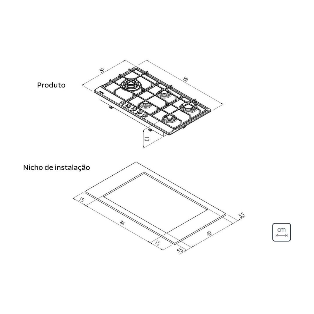 Cooktop Tramontina Penta Plus Aço Inox com Tempres em Ferro, 5GX TRI SS 90- 94752104 - Imagem 6